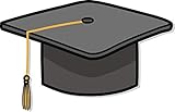 Magnet Simple Graduation Cap Cartoon Magnetic Vinyl Magnet Bumper Sticker (8' Wide)