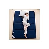 Japonés Colchón De Futón Topper, Tradicional Algodón Suelo ​Futón Colchón Plegable Enrollable Tatami ​Floor Mat Invitados Portátil Ahorro De Espacio Camping-azul-100 * 200cm(39 * 79in)