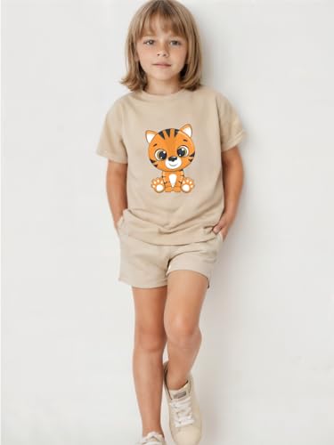 Image of minicult kids Kids Cotton Shorts and Matching Tshirt Coord clothing set with Cute Prints Clothing Set (200gsm Cotton Fabric)(pack of 2)