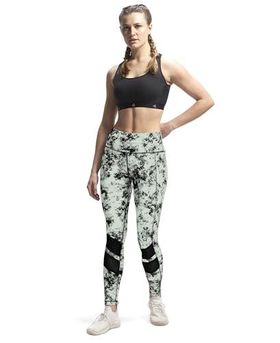 Image of Mehrang Women's Printed Gym wear /Active Wear Tights Strechable Leggings with Breathable Mesh and Side Pockets