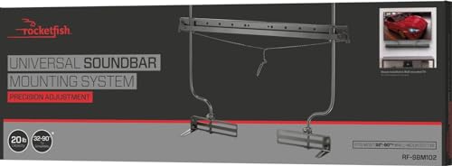 Rocketfish Universal Soundbar Mounting System - Black Soundbar Holder Compatible with 70" to 90" TVs - Adjustable Soundbar Bracket Mounting System - Durable Speaker Holder for Wall