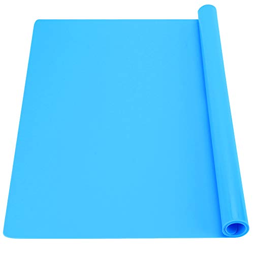 27.6 x 19.7 inches Oversize Silicone Mats, Gartful Nonstick Silicone Craft Sheets for Resin Molds, Multipurpose Countertop Mats for Epoxy Resin, Glitter Slime, Paint, Blue