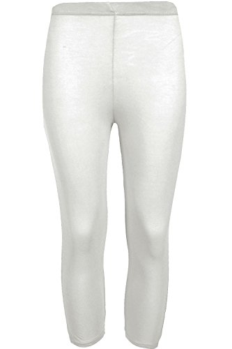Leggings 3/4 crème femmes en viscose élastique taille S/M