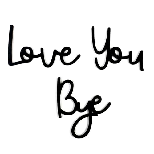 Love You Bye Above Door Sign Modern Black Wooden Wall Art Decor for Hallway and Stairs Stylish Home Decoration Letters with Double-Sided Tape for Entryway Living Room Bedroom