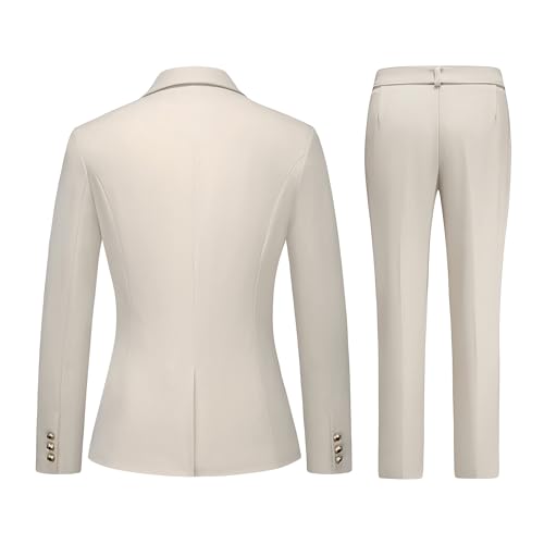 Women's Suiting Pants Suits for Women Dressy Double-Breasted Blazer Business Casual Outfits4