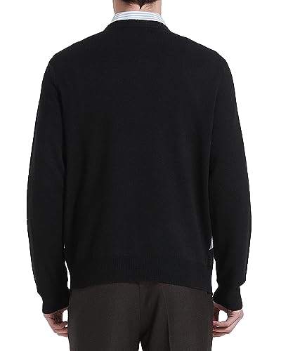 Kallspin Men's Wool Blend Crewneck Sweater Argyle Long Sleeve Pullover Sweater for Casual Or Dressy Wear
