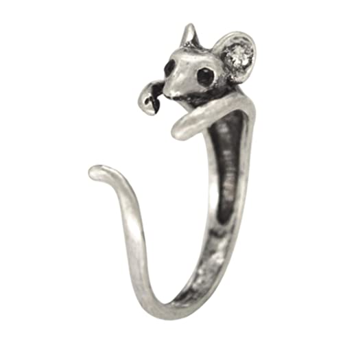Newmind Fashion Rat Shaped Open- Adjustable Wear Accessories Rings Creative Gift - Silver