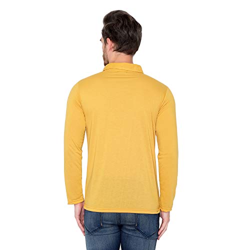 Image of Men's Cotton Blend Full Sleeve Zip Neck Polo T-Shirt (Pack of 1)