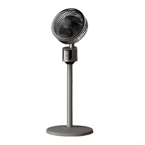 Ventilador de pie de pedestal silencioso alimentado por USB, 3 velocidades, altura ajustable de 58 a 80 cm, funcionamiento de bajo ruido de 20 dB para refrigeración de dormitorio y hogar (gris)