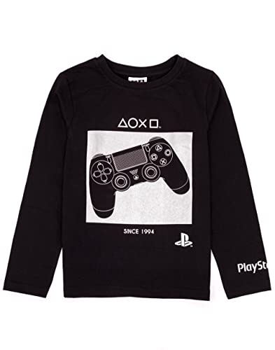 PlayStation Pajamas Boys Kids Long Sleeve Black Controller T Shirt Bottoms4