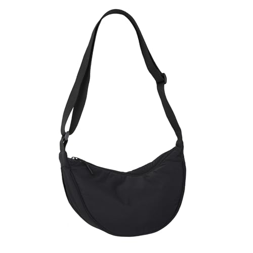 Small Crescent Crossbody Bag for Women Men Lightweight Nylon Dumpling Sling Purse Shoulder Bag for Outdoor Travel