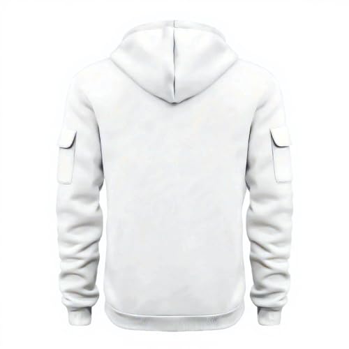 Mens Quarter Zip Pullover Tactical Cargo Sweatshirts with Hood Fall Casual Comfy Soft Fleece Hoodie with Pockets3