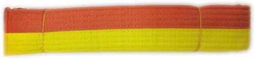 Pandiui23 Cinturón Profesional de Taekwondo Karate Judo Doble Envoltura Artes Marciales Raya Cinturón Deportivo (1, Amarillo Naranja, 2.8M)