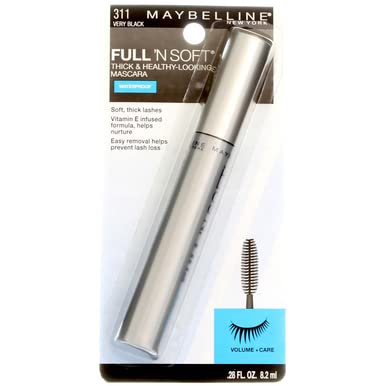 Miniatura 6 de Máscara a prueba de agua, Full'N soft de Maybelline, muy Negro 311, 0.28 onzas