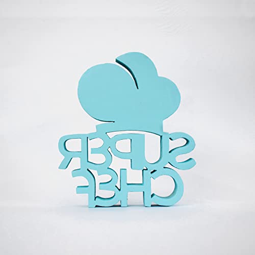 Image of NUKKAD TALES Super Chef Blue Quirky Showpiece Home Decor Items Office Decoration Items Birthday Gift Items Gift for Chef Gift for Foodies (6 x 6.70 inch)