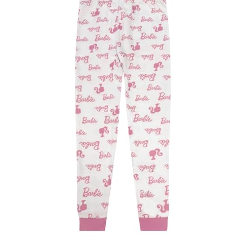 Komar Kids Barbie 4 Piece Pajama Set - PJ Set Long Sleeve Shirt & Pants - Girls & Toddlers Sleepwear Set - Official License4