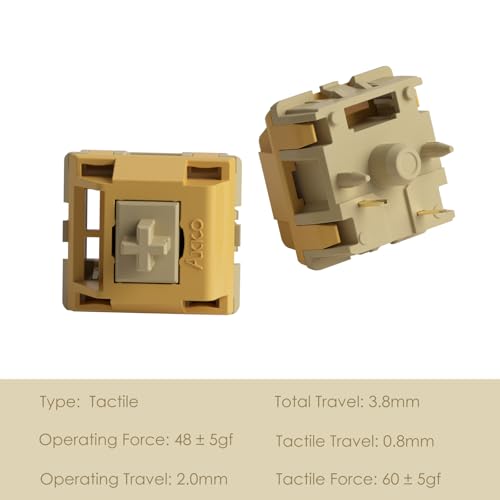 Image of Akko Bittersweet Tactile Keyboard Switch for Mechanical Gaming Keyboard, 5-Pin 48gf Pre-Lubed Switches with Standard MX Structure (45pcs)