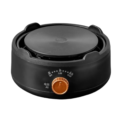 Hornillo Eléctrico Portátil - 500W 2 Niveles (250W/500W), 15x7cm Hervidor Té/Café | Estufa Camping, Calentador Pequeño Para Viaje/Picnic