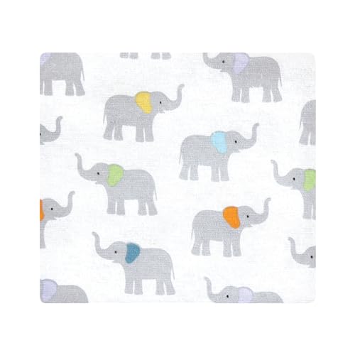 Image of Hudson Baby Unisex Baby Cotton Flannel Receiving Blankets Bundle, Teal Elephant, One Size