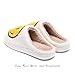 AIMINUO Women's Men's Preppy Happy Face Slippers Comfy Warm Plush Slip-On House Slipper for Winter Indoor Soft Cushion Non-slip Fluffy Slides Slippers White-Yellow Size 11-11.5 Women/10.5-11 Men