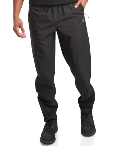 Spyder Mens Rain Pants - Waterproof Hiking Pants for Men, Lightweight Windproof Tactical Outdoor Gear with Elastic Waistband