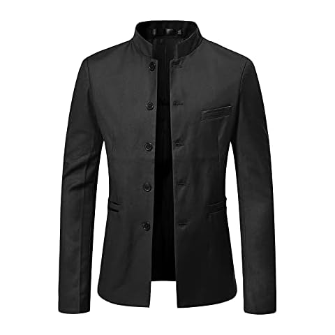 Men's Slim Fit Grandad Suit Blazer Cover