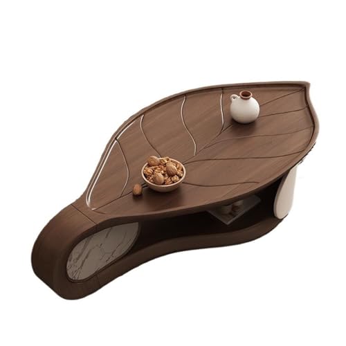 ZKALQECNF Beistelltische Blattförmiger, minimalistischer Couchtisch, modernes asymmetrisches Design aus Walnussholz for stilvolle Wohnzimmer Wohnzimmertisch