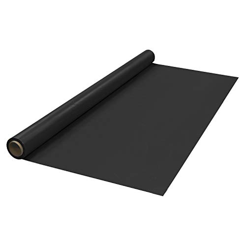 Party Essentials Plastic Banquet Table Roll Available in 27 Colors, 40" x 100', Black