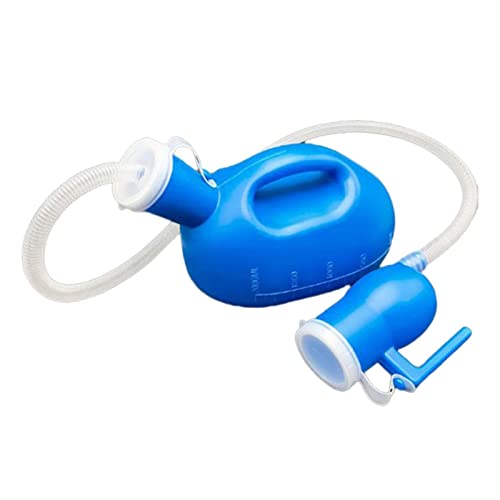 男性用漏れ防止小便器 2000ml ふた付き ホーム エルダー コンテナ ジャー ブルー, 青