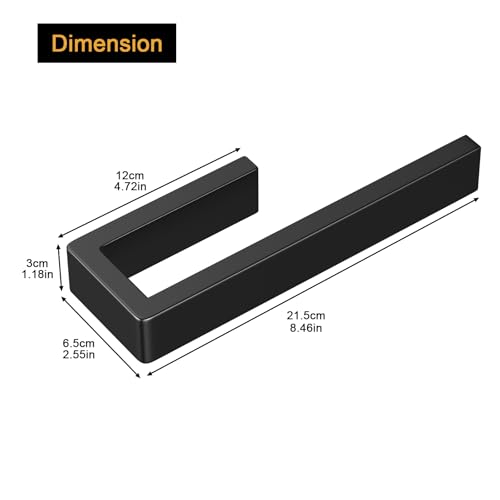 Image of HUFEEOH Hand Towel Holder, Stainless Steel Bathroom Towel Holder Towel Bar, Matte Black Dish Towel Hanger Wall Mount Kitchen Towel Rack Heavy Duty Hand Towel Racks for Bathroom