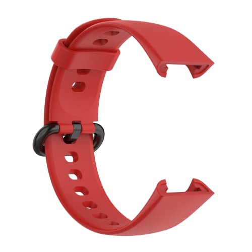 Image of YODI Soft Silicone With Metal Buckal Classic Strap Bands for Redmi Watch 2 Lite /Redmi GPS Smart Watch Only, Comfort and Flexible Straps for Men Women and Kids (Red)
