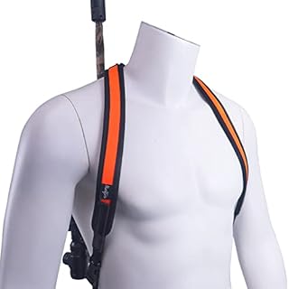 HUNTPAL Blaze Orange Backpack Rifle Sling Double Shoulder Gun Sling Without Any Hardware, Universal Neoprene Tactical Hands-Free Backpack Connection Strap for Hunting Shooting Outdoors