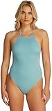 Calvin Klein Damen Badeanzug High Neck One Piece Neckholder, Türkis (Saltwater Aqua), XL