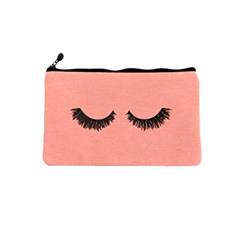 Preisvergleich Produktbild Daliuing Federmäppchen Persönlichkeit Creative Studenten Mäppchen Schulmäppchen für Student Mädchen Teenager Junge Wimpern Mäppchen Pink 23*14.5cm