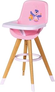 BABY born Hochstuhl - Puppenstuhl in moderner Holzoptik - Hochwertiges Puppen Zubehör - Geeignet für Kinder ab 3 Jahren