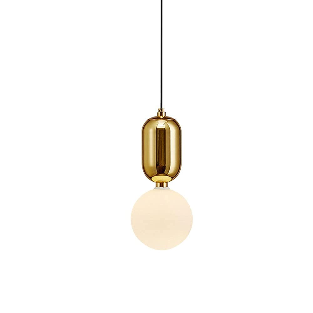Lámpara colgante de cristal blanco con cable ajustable para mesita de noche