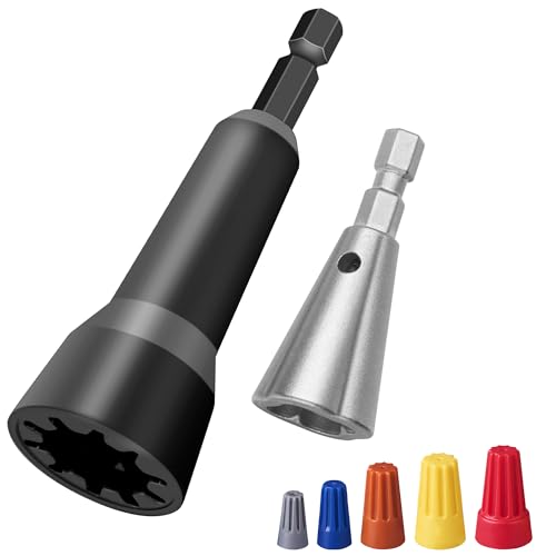 Image of Wire Nut Twister and Twisting Tool - 1 /4 inch Chuck, Spin Twist Wire Connector Socket,Wire Stripping and Twisting Tool,Wire Nut Twiter for Drill