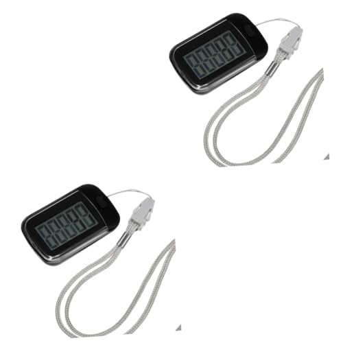 ibasenice 2 Piezas podómetro rastreador de Pasos Contador de Pasos para Caminar Medida Sensor Seniors acortar pequeño Reloj Contador de Pasos encimera el plastico Black
