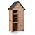 Outdoor Storage Shed with Sloped Roof - Heavy-Duty Metal & Wood Garden Cabinet, Adjustable Shelves, Large Capacity Waterproof Design for Patio, Garage, Backyard (Brown)