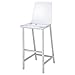 Coaster Home Furnishings - Juelia - Acrylic & Chrome - Set of 2 Clear Acrylic Counter Height Stools with Chrome Base and Footrest - Kitchen, Bar, Dining - 30-Inch - Clear & Chrome - 100295