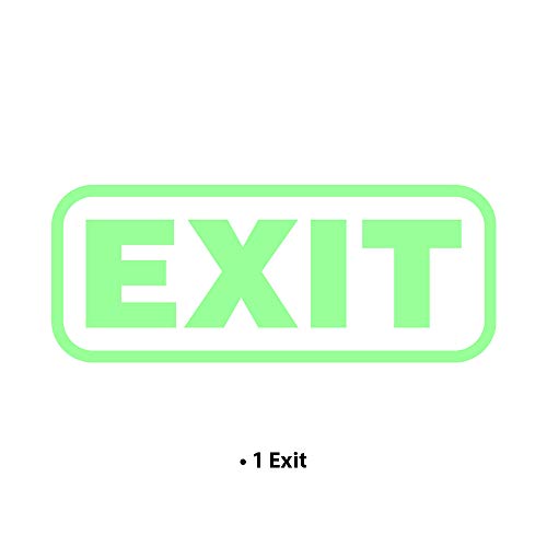 Glow in The Dark Wall Sticker"Exit" Sign - 10 x 25cm, Exit2, 10x25 - Image 2