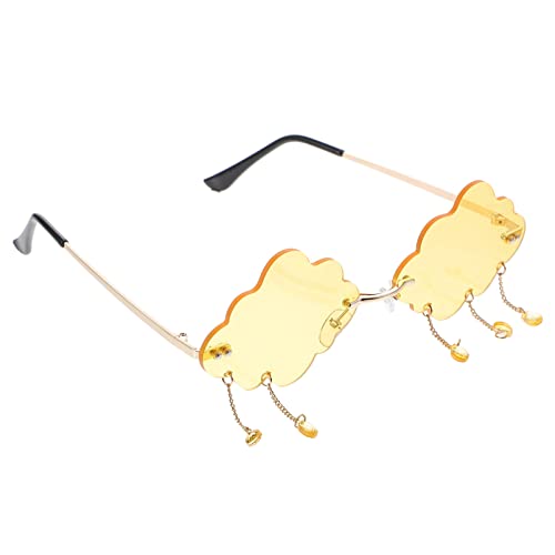 Tassel Clouds Shaped Sunglasses Raindrop Sunglasses Cloud Glasses Party Favors for Women Men