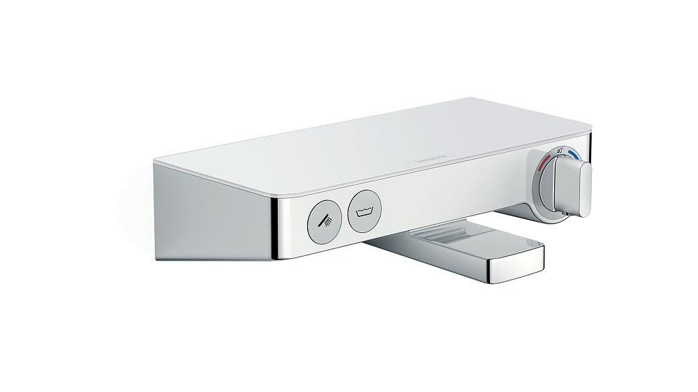 hansgrohe ShowerTablet Select 300 Aufputz Wannenthermostat, für 2 Funktionen, Weiß/Chrom