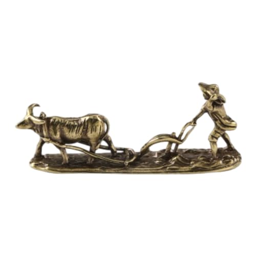 Figura de vaca de bronce miniatura para decoración