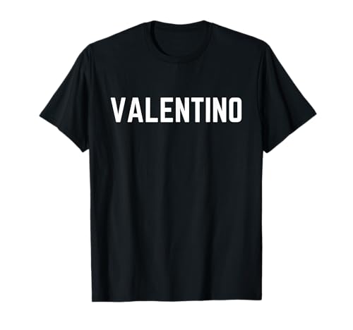 First Name Valentino Text Apparel Crown White Text T-Shirt