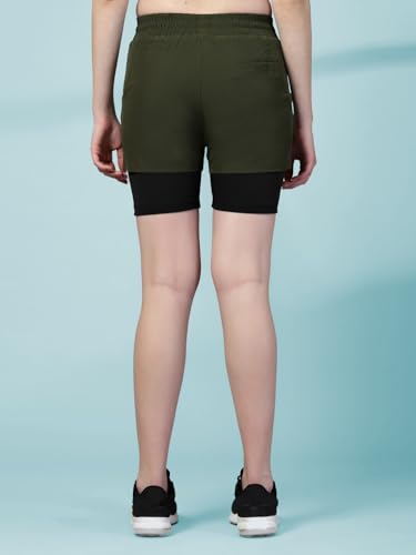 Image of CHKOKKO Gym Shorts for Women Workout Sports Running Quick Dry Fit Double Layer Inner Compression with Pockets Breathable Lightweight Wear