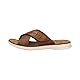 bugatti Herren Sommer Pantoletten aus Leder und Textil, Cognac, 42 EU