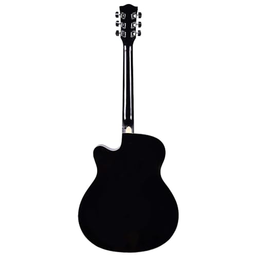 Image of Kadence FNTR-BLK Frontier 40 inch Acoustic Guitar | Grand Auditorium Cutaway | Comes with Bag, Set Of Strings, Strap, Picks | Includes Learning Course | Glossy Black