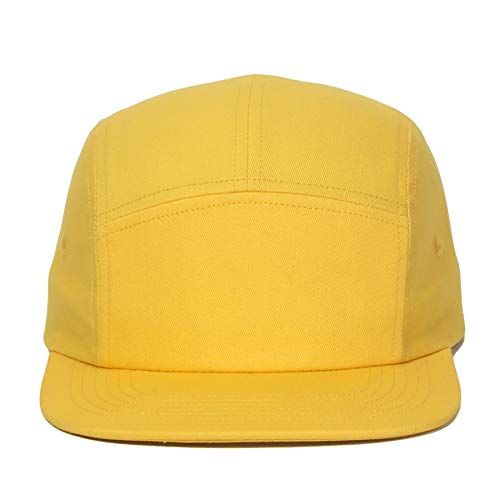 Image of 5 Panels Baseball Cap Classic Flat Bill Hat Cotton Short Flat Brim Caps
