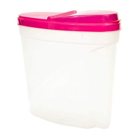 Royle Home Plastic 4.8 Litre Plastic Reusable Dry Food Storage Cereal Dispenser Box (Pink) Cover